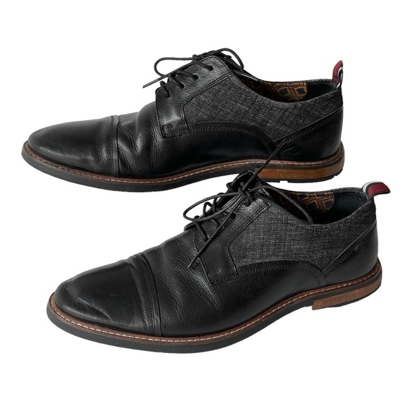 Ben Sherman Men\'s Black Leather Birk Cap Toe Oxford Casual Dress Shoes, Sz 10.5M main image 4